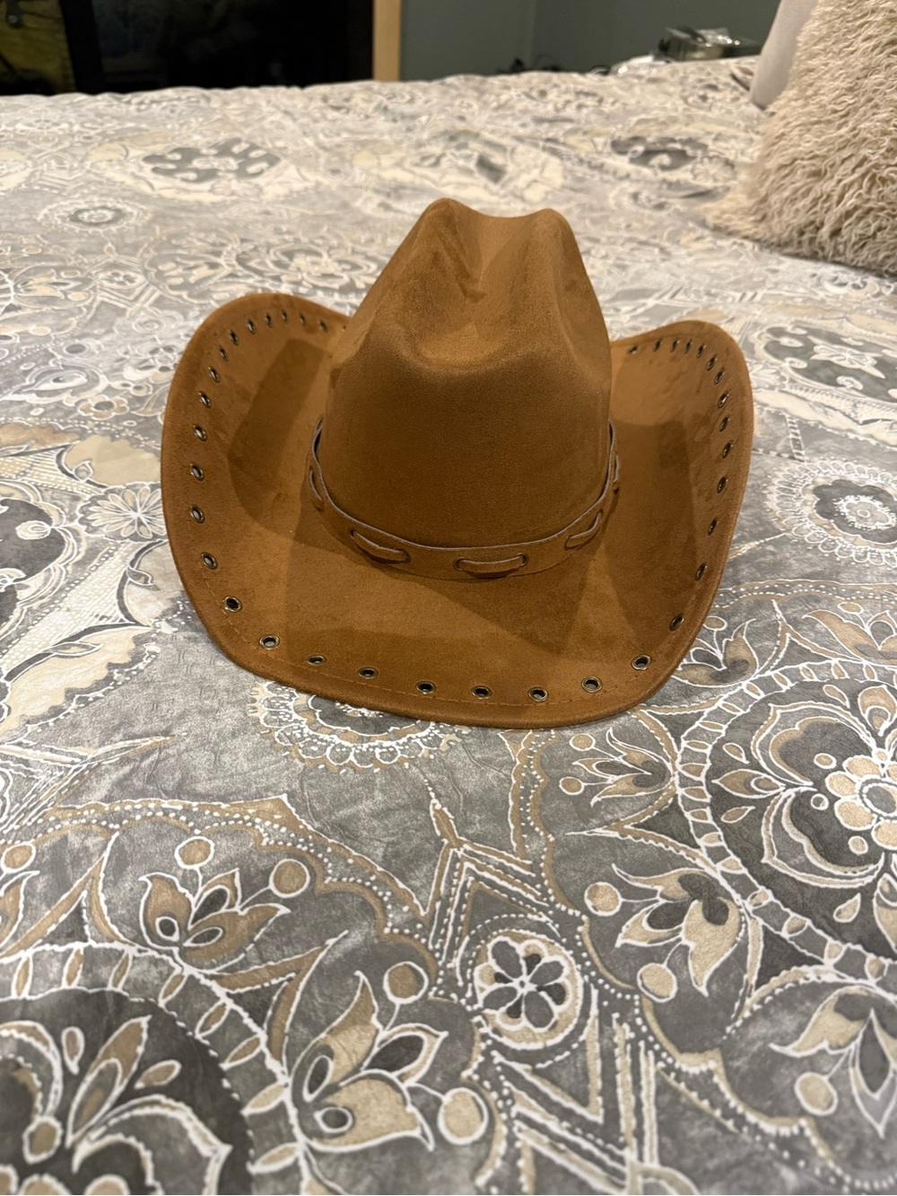Brown Western Cowboy Hat with Decorative Band